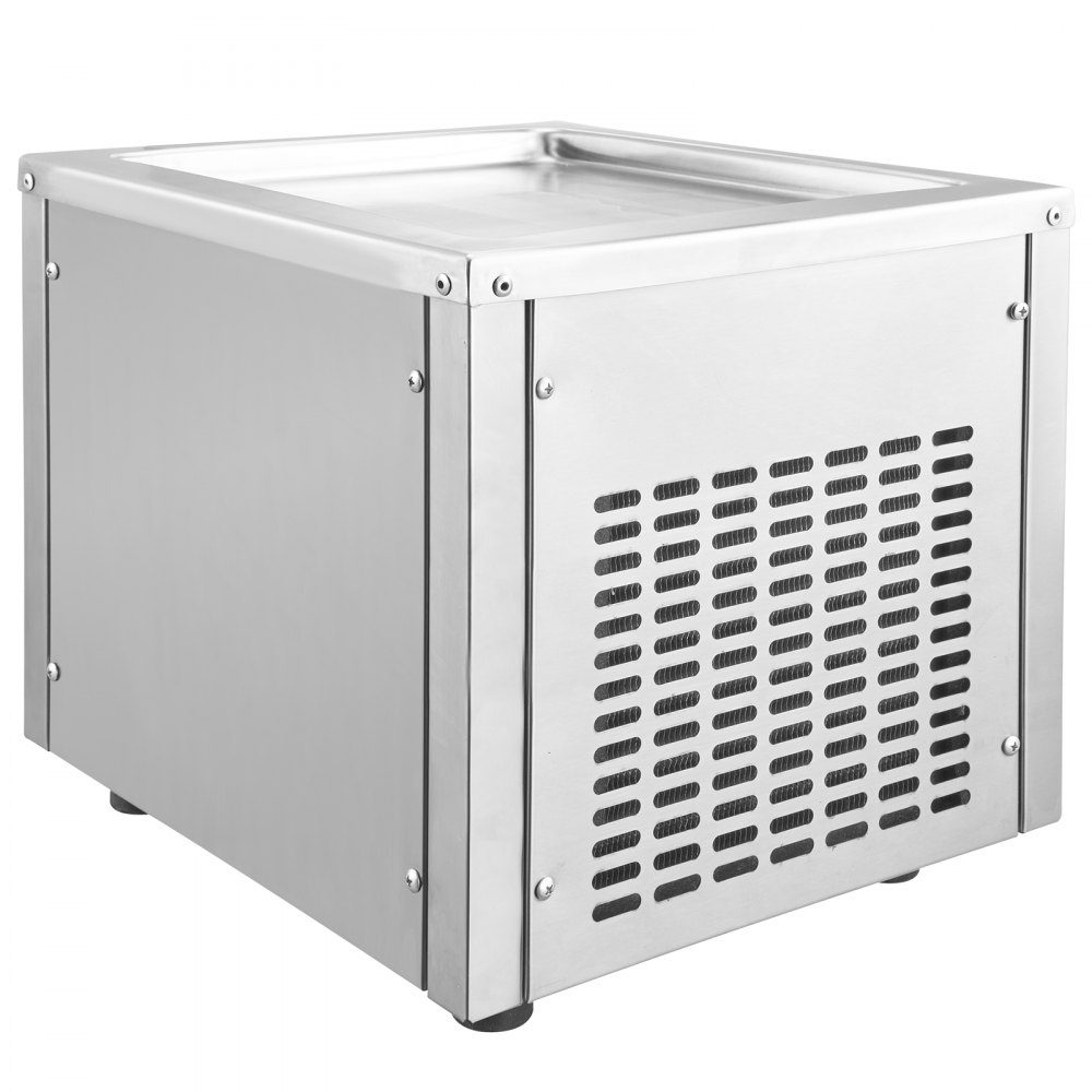 Deep-fried ice cream roll machine, 28 x 24 x 2 cm pan for frying ice cream, ice cream maker with compressor and 2 scrapers, for making ice cream, frozen yogurt and ice cream rolls