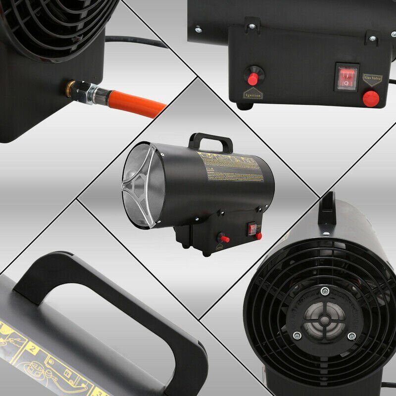 #HOTDEAL# Canon de chauffage 10 kW, chauffage au gaz, chauffage au gaz, chauffage de construction, chauffage soufflant, ventilateur de chauffage au gaz en kit