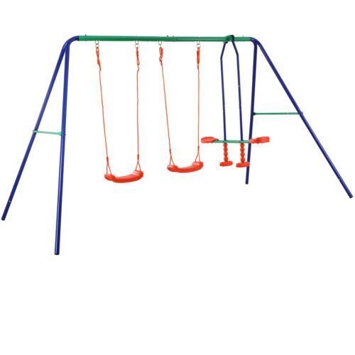 Kinderschaukel, Gartenschaukel, Schaukelgestell, Schaukelgestell, 4-Sitzer-Set