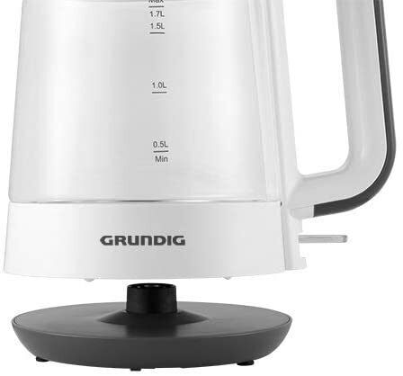 Grundig WK 5860 Wasserkocher, Glas, 2400 W, 1,7 l, 2400, weiß/schwarz
