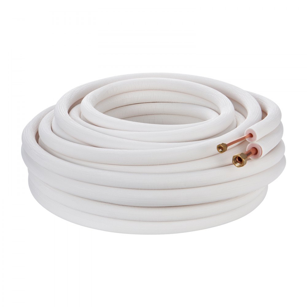 50FT mini split line kit, 1/4" and 1/2" OD copper tubing with triple layer insulation, for mini split air conditioning, refrigerant or heat pump equipment and HVAC with 50FT mini split line kit, 1/4" and 1/2" OD copper tubing with triple layer insulation, for mini split air conditioning, refrigerant or heat pump equipment and HVAC with