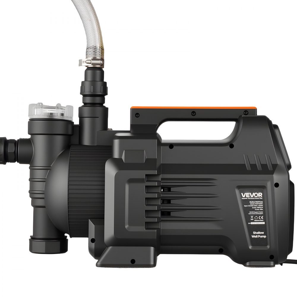 Gartenpumpe 1300 W, Bewässerungspumpe max. Förderleistung 4800 L/h, PP-Strahlpumpe, Saugpumpe mit 48 m Förderhöhe, intelligente elektronische Steuerung, für Gartenbewässerung und Rasensprinkler