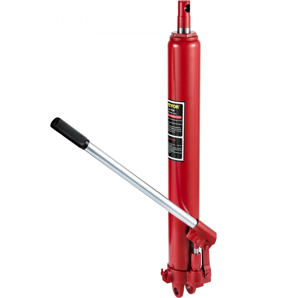 3T Capacity Hydraulic Long Ram Jack Single Piston Pump and Clevis Base Manual Elevating Platform Jack with Handle for Workshop Cranes Engine Hoists Red 3T Capacity Hydraulic Long Ram Jack Single Piston Pump and Clevis Base Manual Elevating Platform Jack with Handle for Workshop Cranes Engine Hoists Red