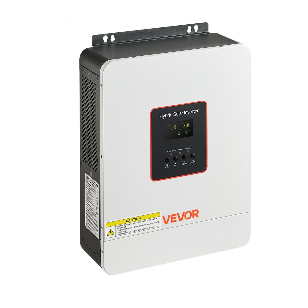 3000W hybrid inverter, 24V DC to 230V AC, with integrated 80A MPPT solar charge controller, compatible with lead-acid & lithium batteries, for home, RV & off-grid systems
