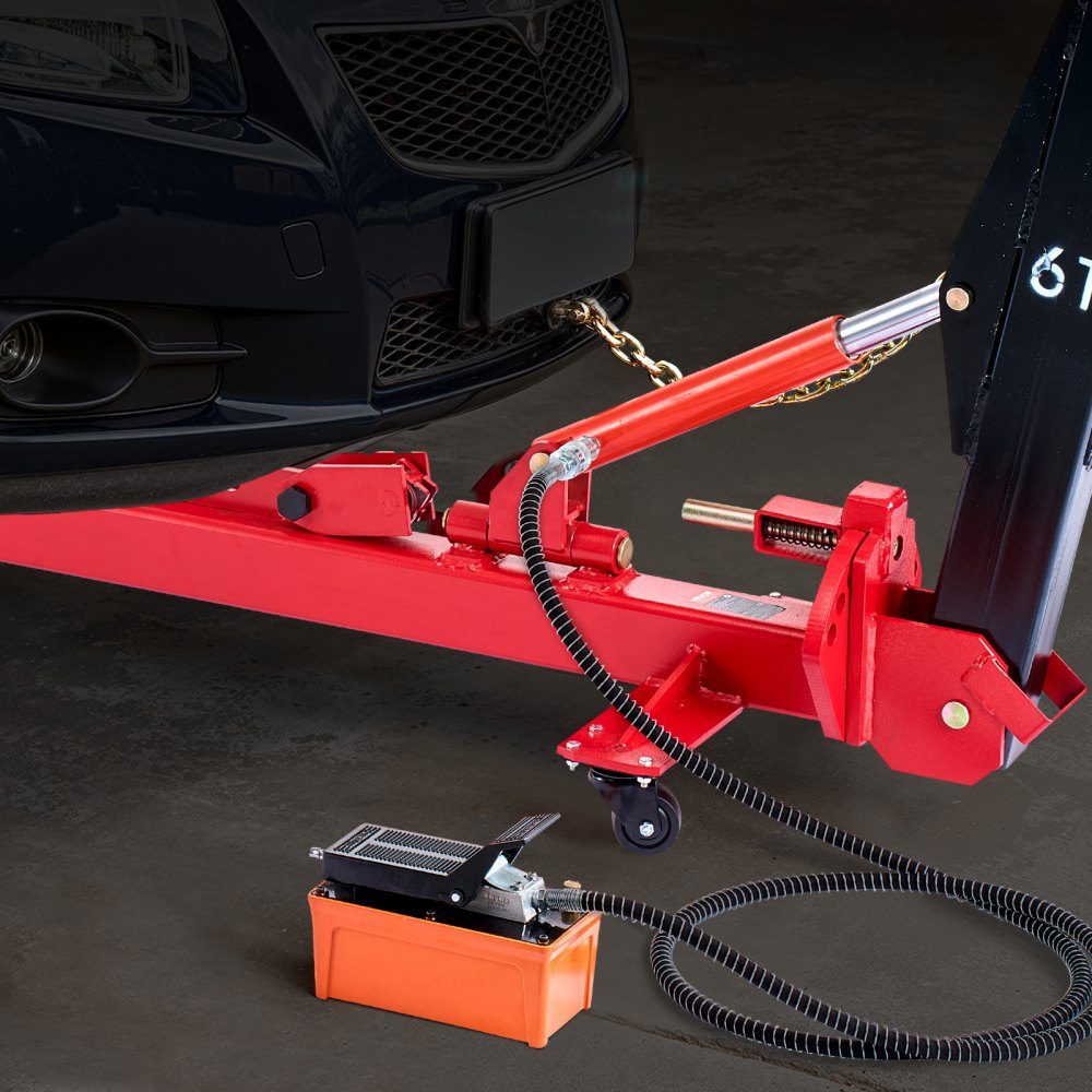 Body Frame Puller and Straightener, 6T Tension Body Repair Tool with 3T Airbag Jack and 45MPa Hydraulic Foot Pump, Includes 16 Straightening Tools, for Auto Repair Shops
