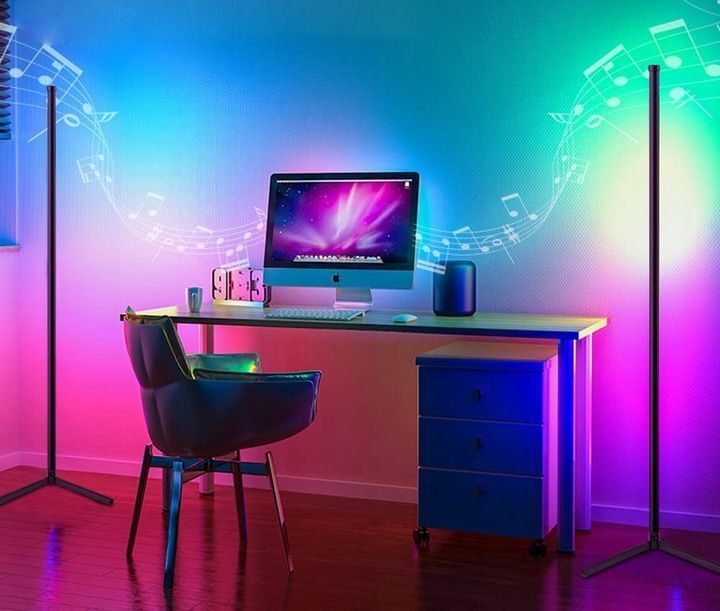 NOUVELLE LAMPE D'ANGLE SUR PIED LED RGB APKA TÉLÉCOMMANDE éclairage ambiant