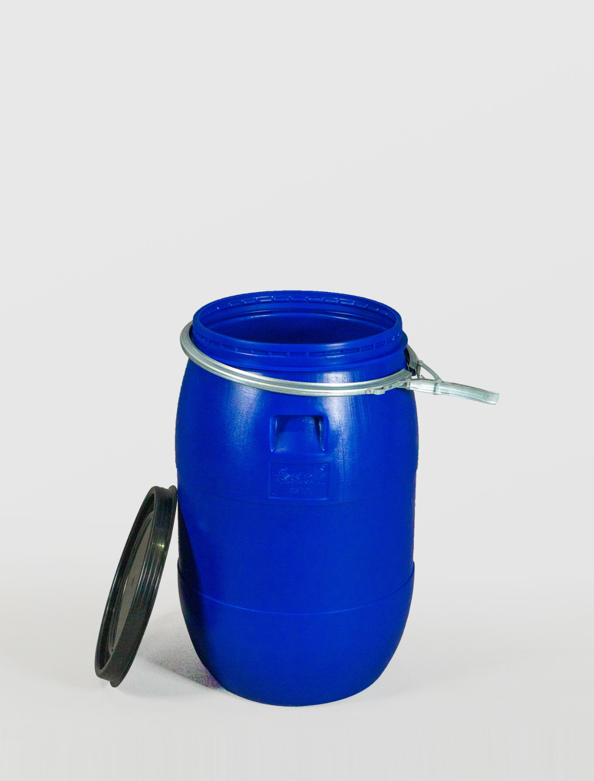 Voedselbak kunststof bak regenton waterton met deksel blauw 120l