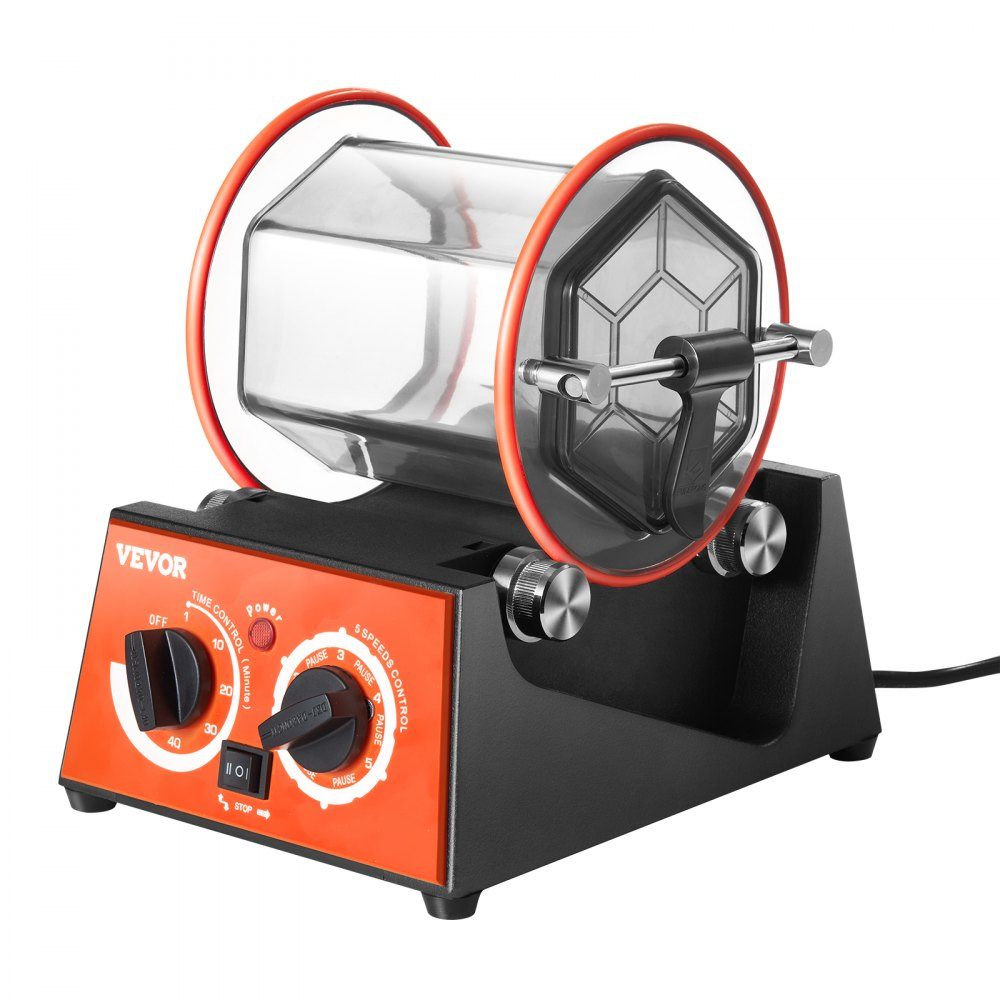 Polishing Drum, Jewelry Polishing Machine 3kg Rotary Cup Surface Polisher 60W Jewelry Polishing Rotary Cup Adjustable Time and Speed ​​Polisher Ball Mill for Gold Silver etc
