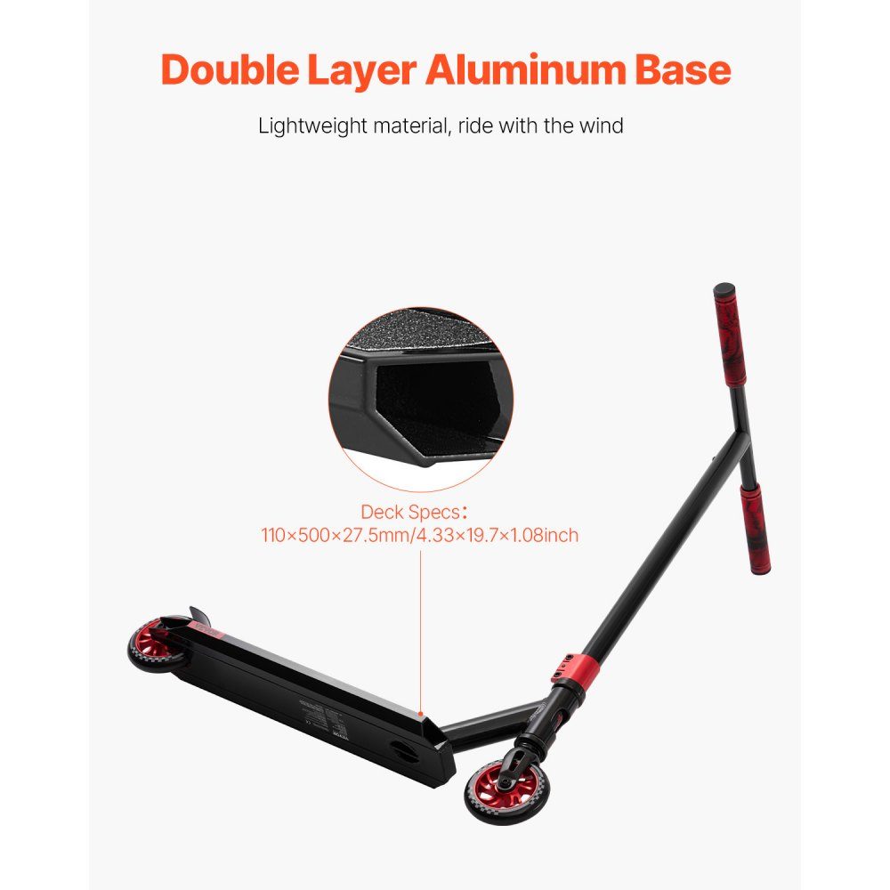 Stunt-Scooter, Profi-Trick-Scooter für Kinder Ages 11-13, Teenager, Jungen und Mädchen, Freestyle-Street-Rider für Fortgeschrittene und Anfänger, doppellagiges, leichtes Aluminiumdeck