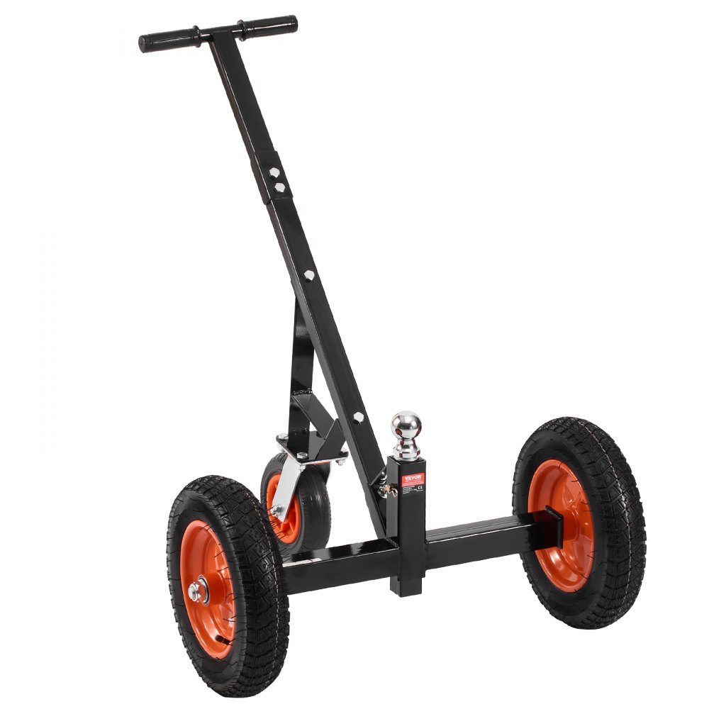 Trailer Dolly, 454kg Support Load, 425 & 560mm Adjustable Height, 50.8mm Ball, 355.6mm Pneumatic Tires, Carbon Steel, for Moving Motorhome Trailers