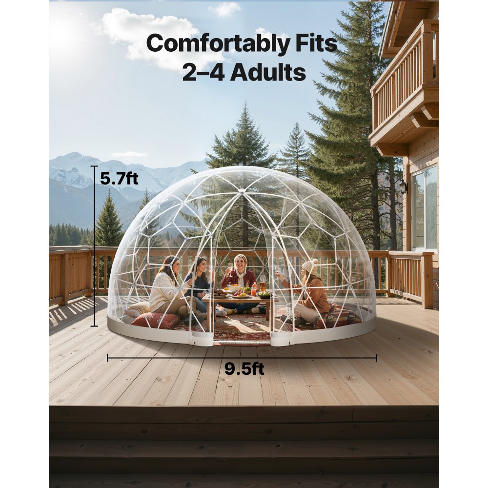 Tente à bulles transparente dôme de jardin 9x5 pieds pour 2 à 4 personnes, serre à dôme géodésique avec fenêtre, tente en PVC pour jardin, patio, camping, fête, mariage Tente à bulles transparente dôme de jardin 9x5 pieds pour 2 à 4 personnes, serre à dôme géodésique avec fenêtre, tente en PVC pour jardin, patio, camping, fête, mariage