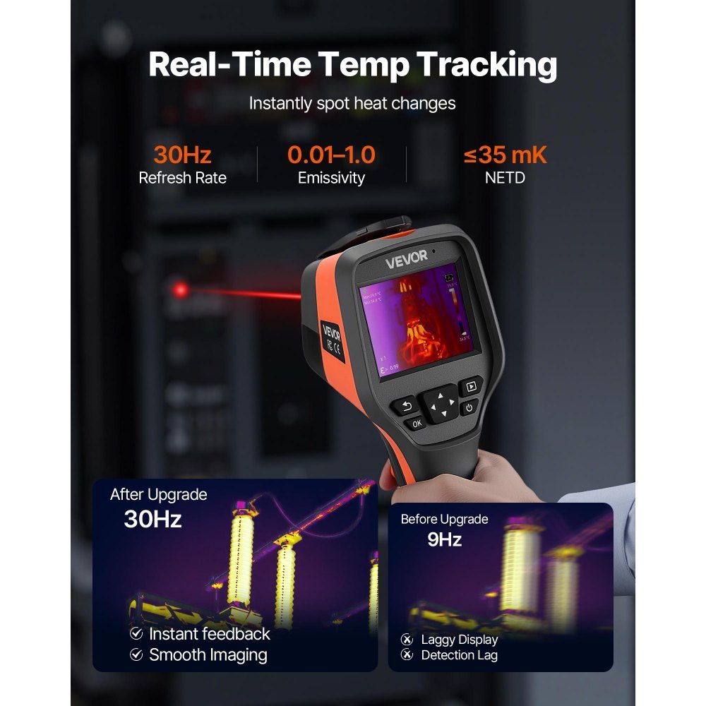 Thermal Imaging Camera, 384 x 288 IR Resolution, Thermal Imaging Camera with 5MP Vision Camera, 30Hz Refresh Rate, Infrared Imager with 3.5" Touch Screen, -20 to 50°C, WiFi Support