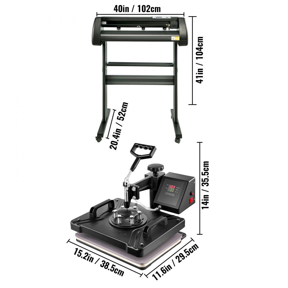 5 in 1 Heat Press 863.6mm Vinyl Cutting Plotter Crafts Printer with Table