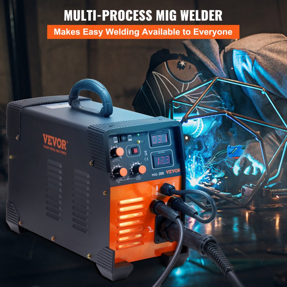 Poste à souder MIG/MMA/LIFT TIG 3 en 1 Soudage au fil fourré 30-200 A (0,8 mm et 1 mm) Technologie IGBT Vitesse du fil 2,2-12 m/min 200 A à Poste à souder MIG/MMA/LIFT TIG 3 en 1 Soudage au fil fourré 30-200 A (0,8 mm et 1 mm) Technologie IGBT Vitesse du fil 2,2-12 m/min 200 A à
