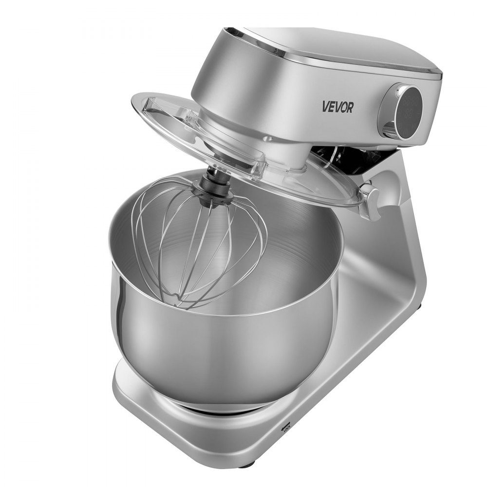 Kneading machine, food processor for baking, 1800 W dough machine with stainless steel bowls (7.4 l) and dough hook, beater and whisk, 10-way adjustable tilt mixer, stand mixer
