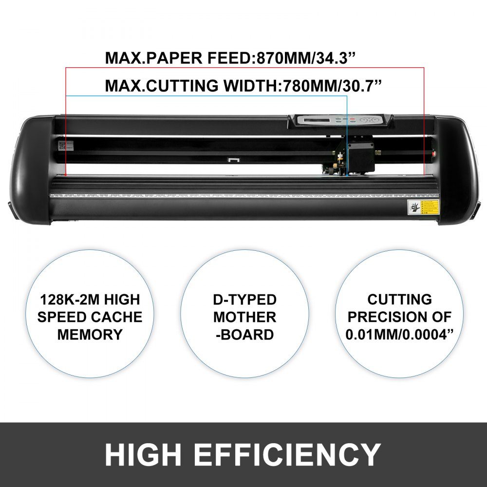 Schneideplotter 870 mm Folienschneider Vinylschneidemaschine, Plotterschneider, max. Schnittbreite 780 mm, Schnittdruck 500g, Geschwindigkeit 800 mm/s, Hobbyplotterspeicher 128K-2M, Signmaster