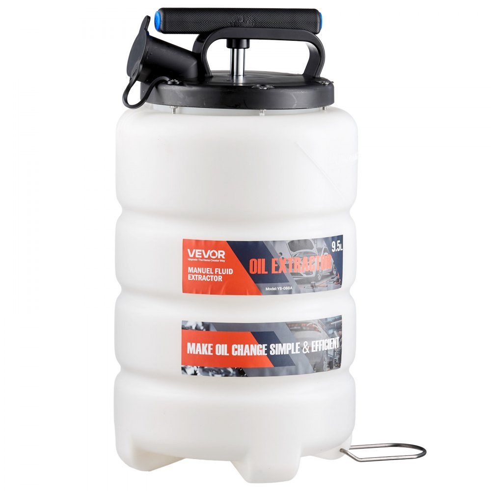 Flüssigkeitsabsauger, 9,5 l Fassungsvermögen, manuelle Ölsaugpumpe mit Schlauch und Verlängerungsschläuchen, Öltransfersystem mit HDPE-Tank, Pumpenwerkzeug für Autos, Rasenmäher, Boote