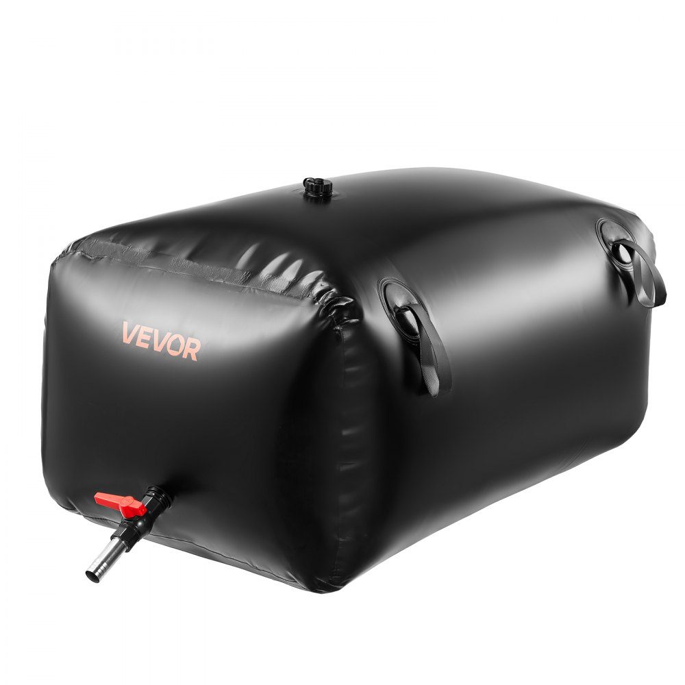 Water Bladder Storage Container, 240L Foldable Water Bag, 1000D PVC Water Container, Leakproof Water Container, Ideal for Camping, Garden Watering, RV & Emergencies, Black