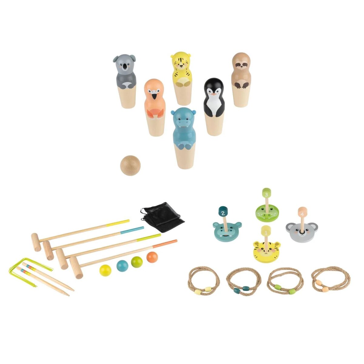 lupilu® animal bowling / croquet / animal throwing game