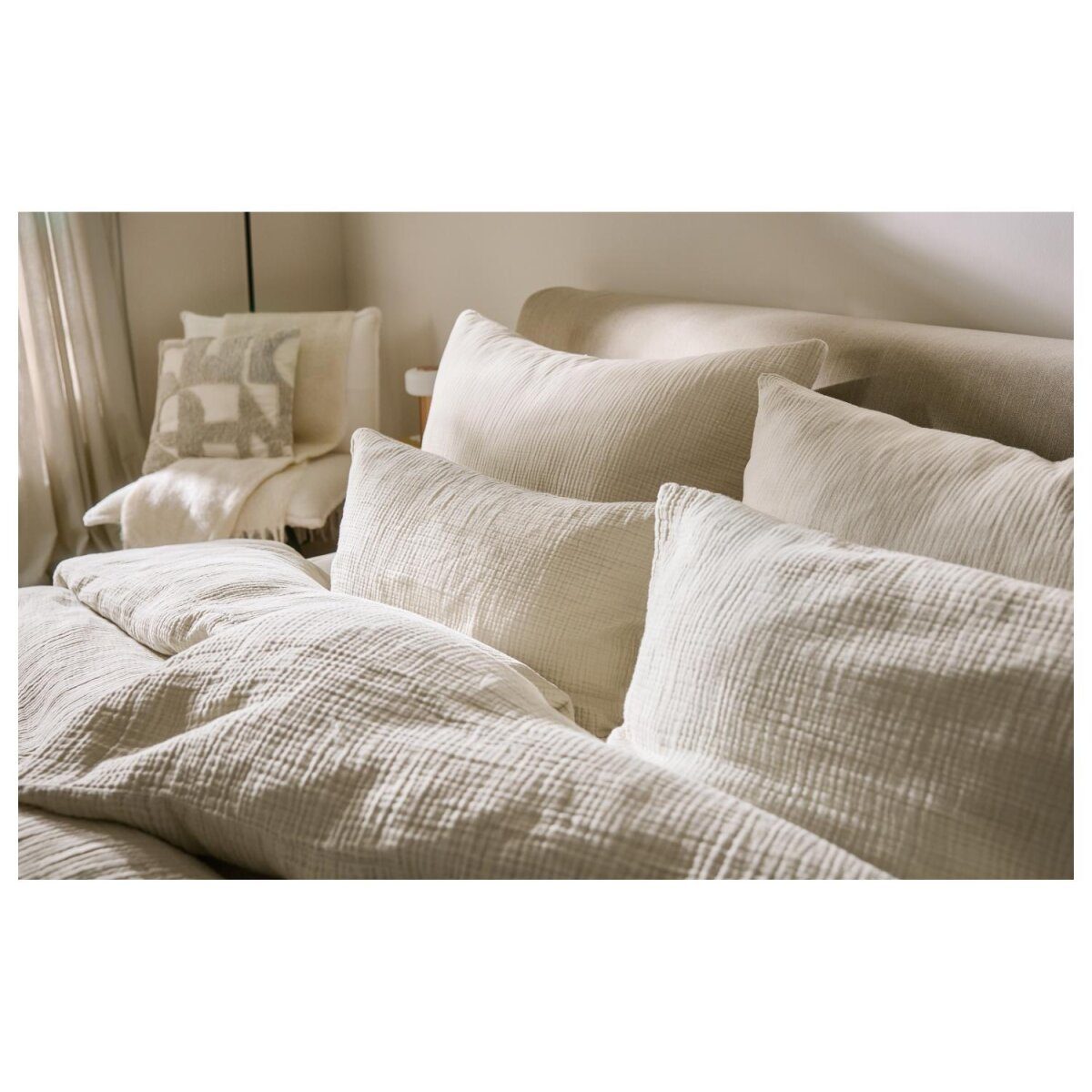 LIVARNO® Muslin cushion cover, 40 x 80 cm, 2 pieces
