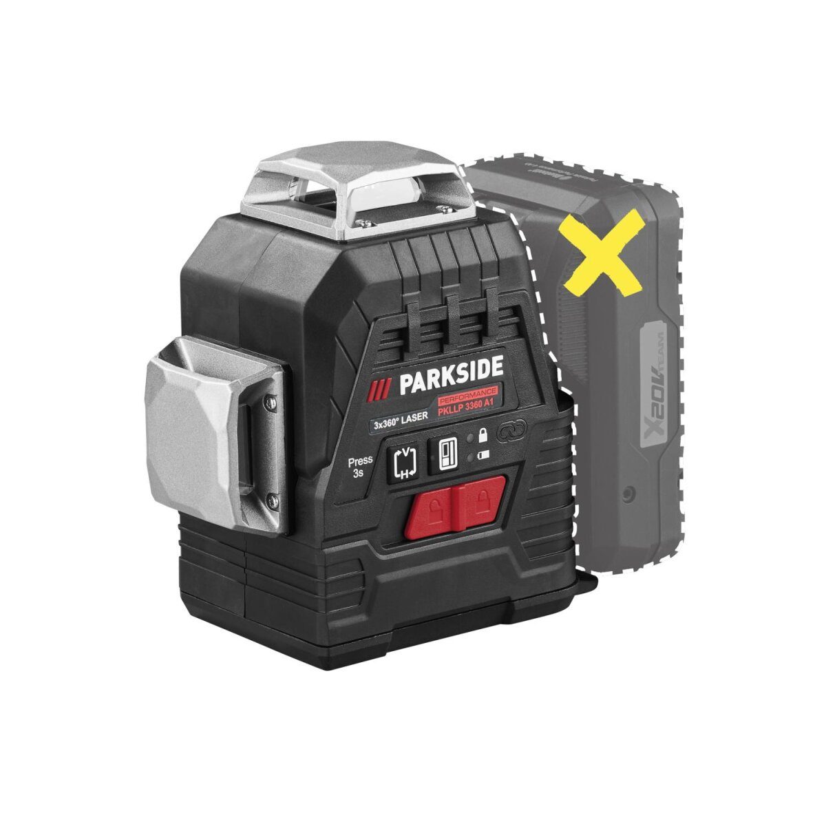 PARKSIDE PERFORMANCE® 20 V accu kruislijnlaser PKLLP 3360 A1, goed zonder accu en lader