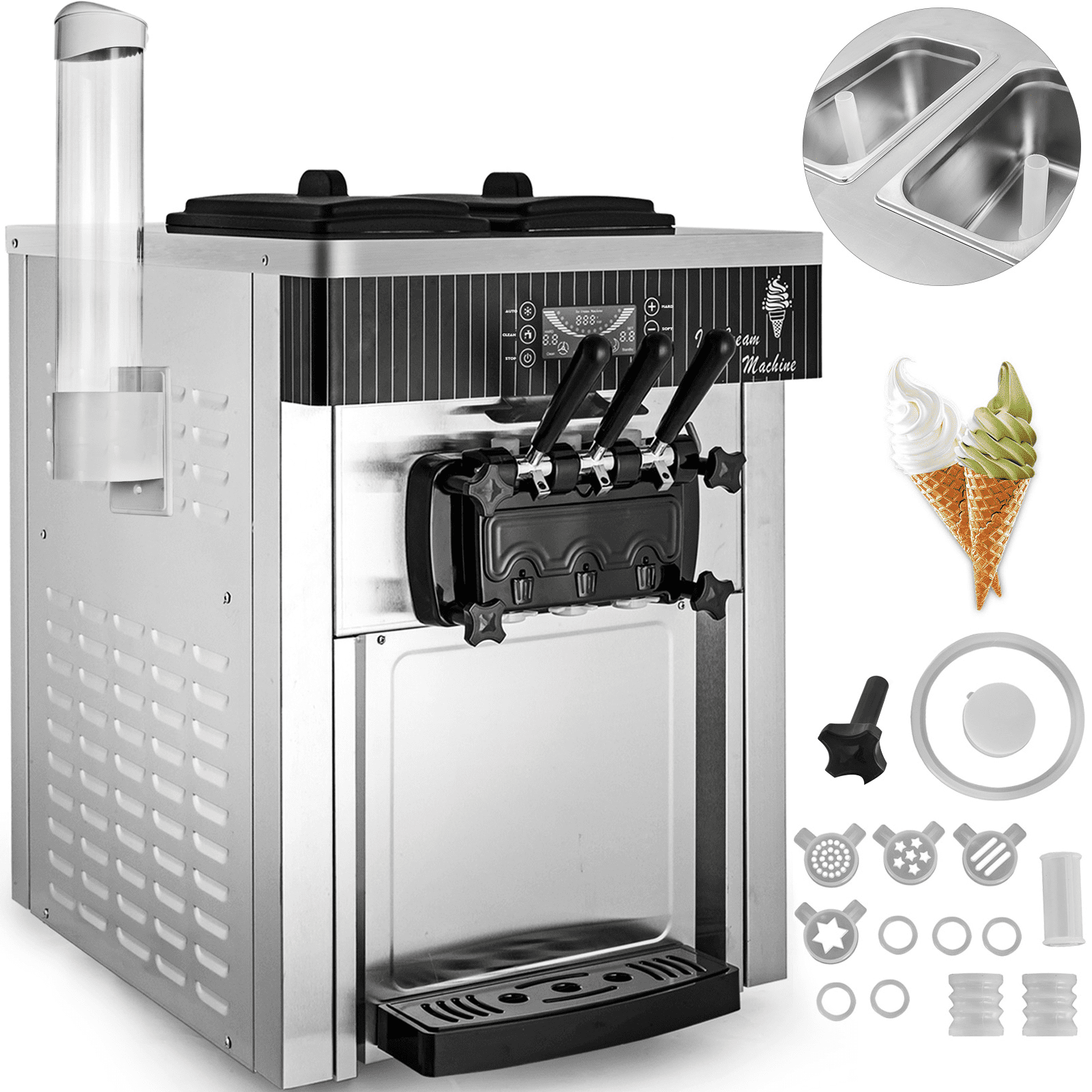 Machine à glace molle à 3 saveurs – puissante et polyvalente !
