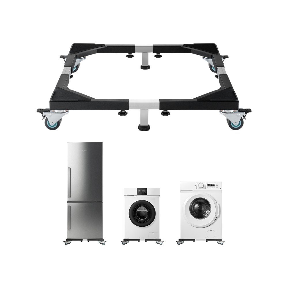 Fridge Stand, Mobile Base, 540kg Load Capacity, Washing Machine Stand with 8 Lockable Double Wheels & 4 Brakes, 58-93cm Furniture Trolley for Washing Machine, Fridge & Dryer