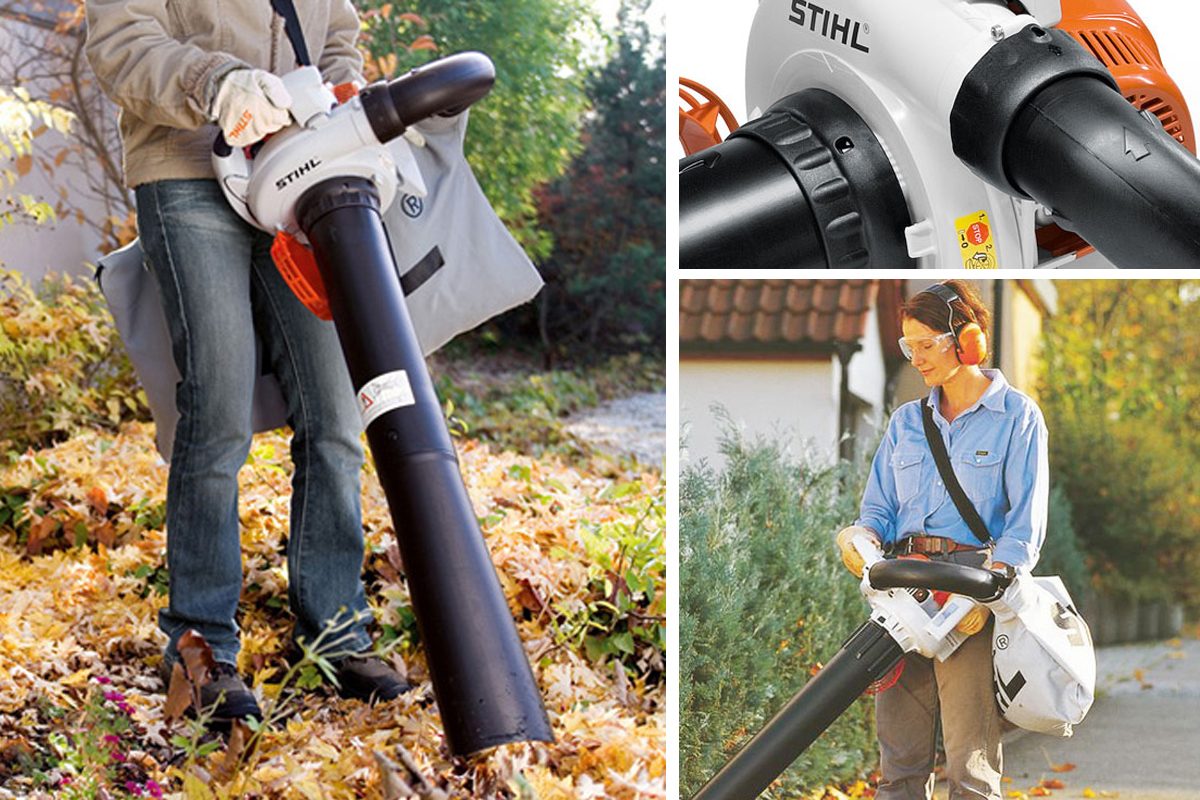 Stihl SHE 81 Broyeur-aspirateur électrique léger et silencieux (1,4 kW, 230 V) en kit avec gants de travail Stihl