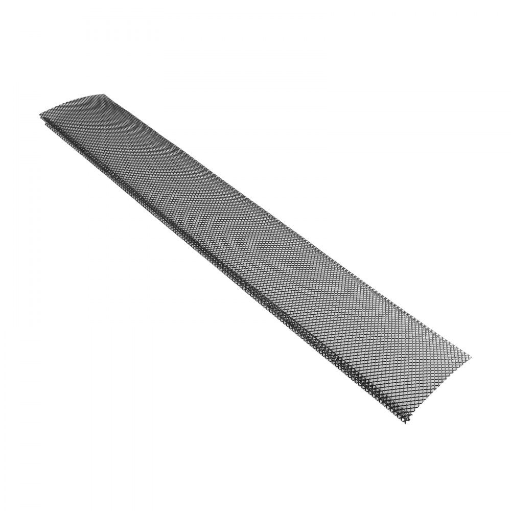 40 stuks gootbeschermers 152,4 mm, bladbeschermingsnet van gepoedercoat staal, gootbladbeschermers op maat te knippen met een totale lengte van 36,58 m, bladbeschermers met gaten van 6 mm voor huizen, carports, zwart