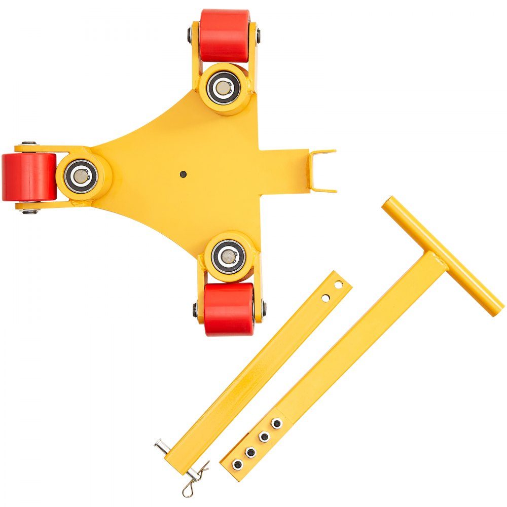 3T transport chassis with handle 425x335x116mm transport wheels made of carbon steel industrial roller with 3x 360° PU wheels roller Ф165x10mm swivel plate furniture transport aid transport roller