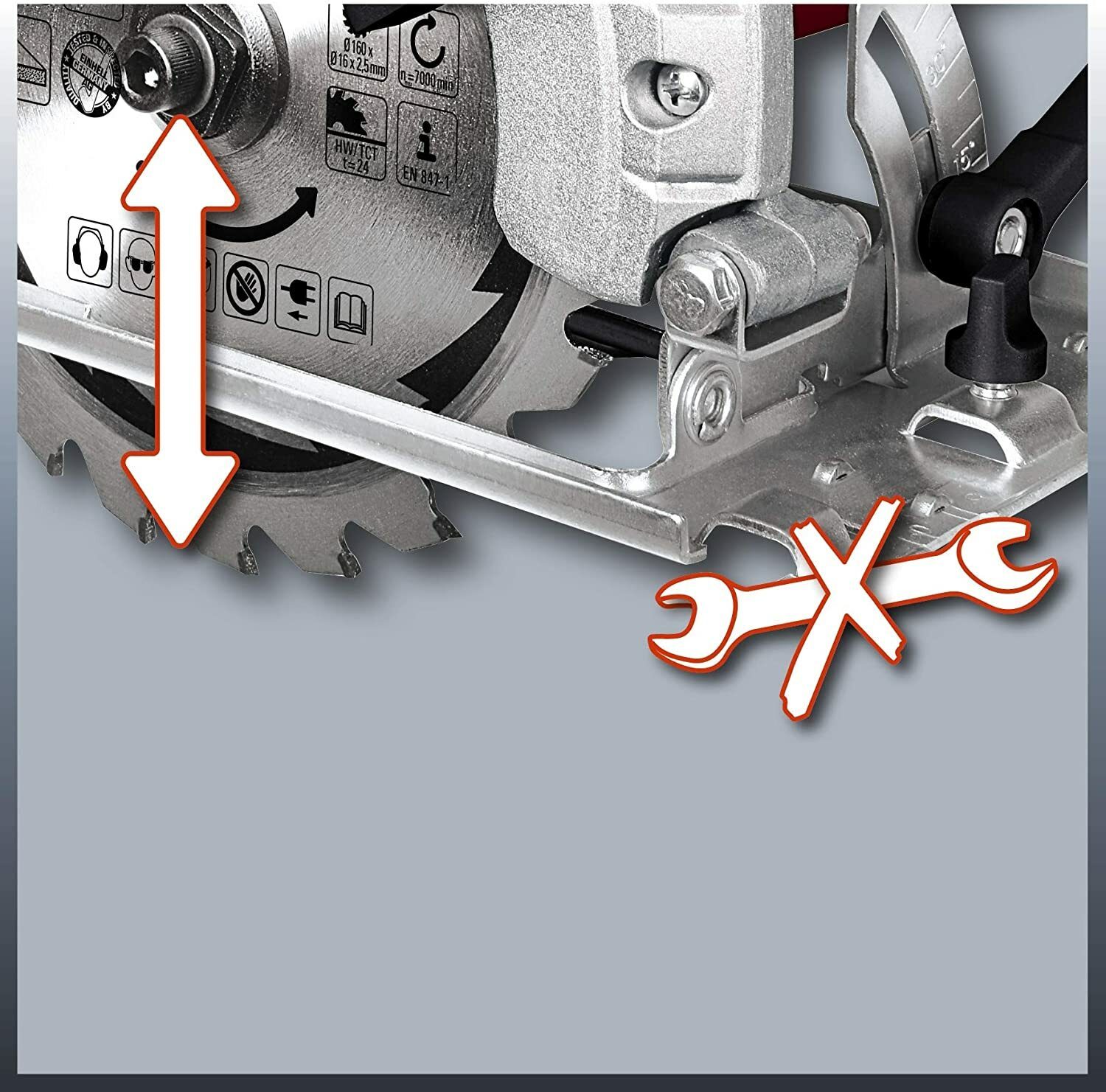 Einhell hand circular saw TC-CS 1200 (1230 W, max. 55 mm, saw blade Ø 160 mm, 24 teeth, rip fence)