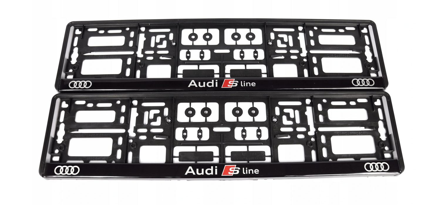 2x ORIGINAL Kennzeichenhalter für Audi S-Line UV-Druck, witterungsbeständiges Sline