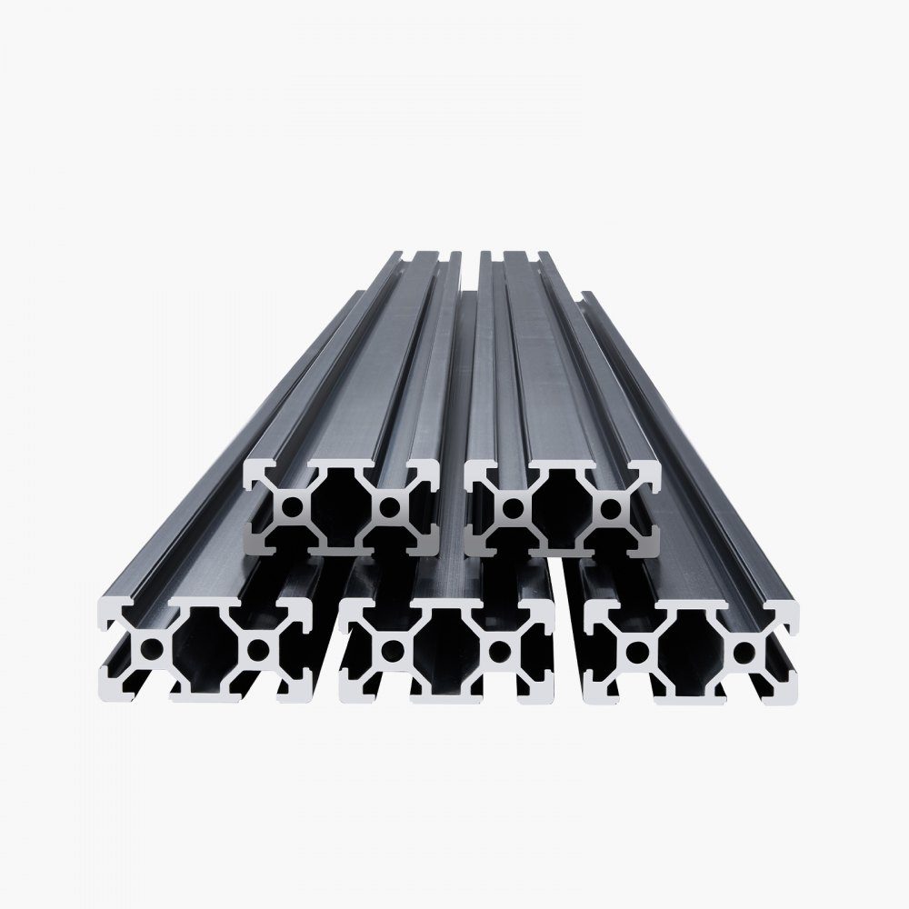 5pcs Aluminum Profile 1000mm T-Slot 2040 Aluminum Extruded Profile European Standard Anodized Linear Rail Groove Profile for 3D Printer CNC Machine DIY Laser Engraving Black