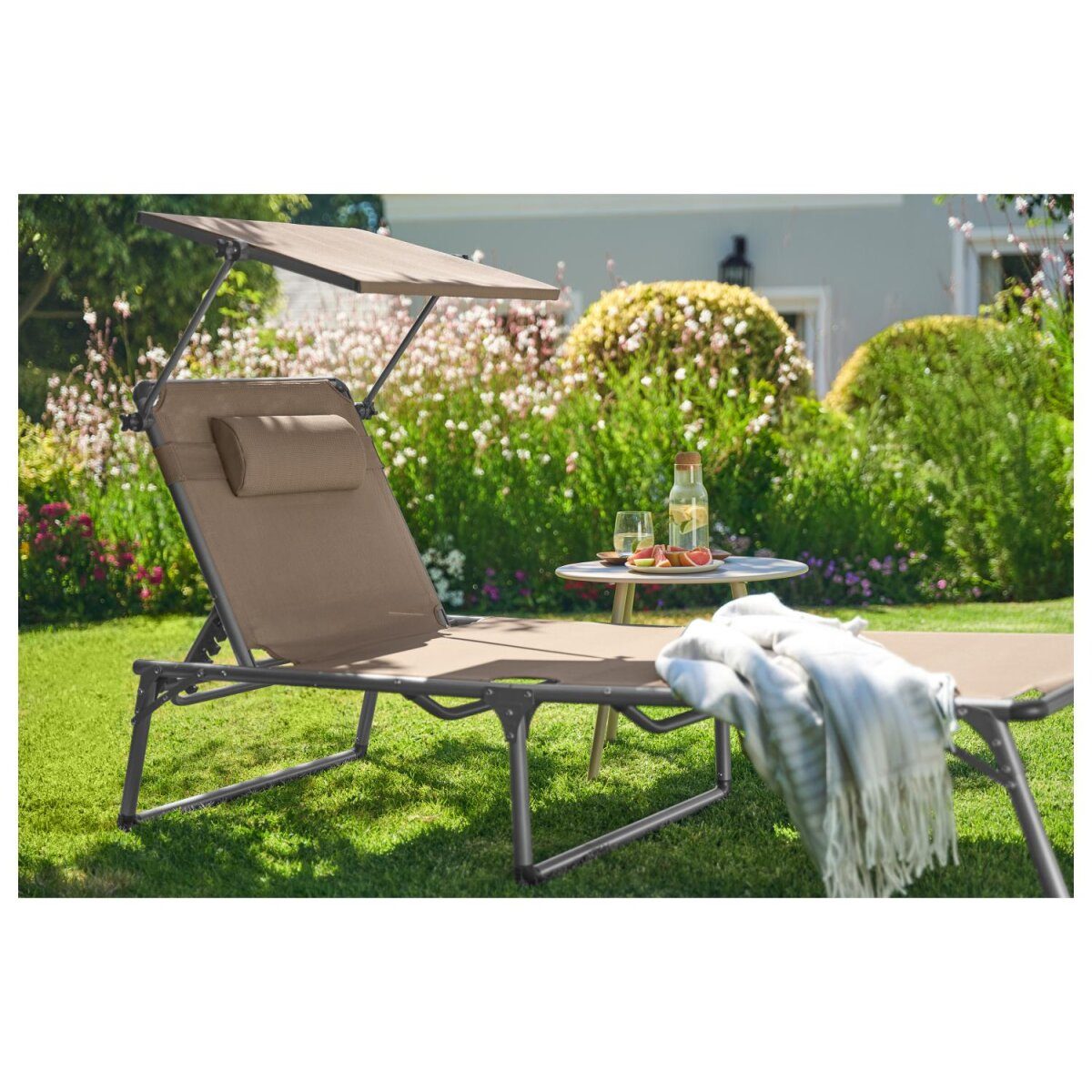 LIVARNO® chaise longue trépied en aluminium »Houston«, taupe