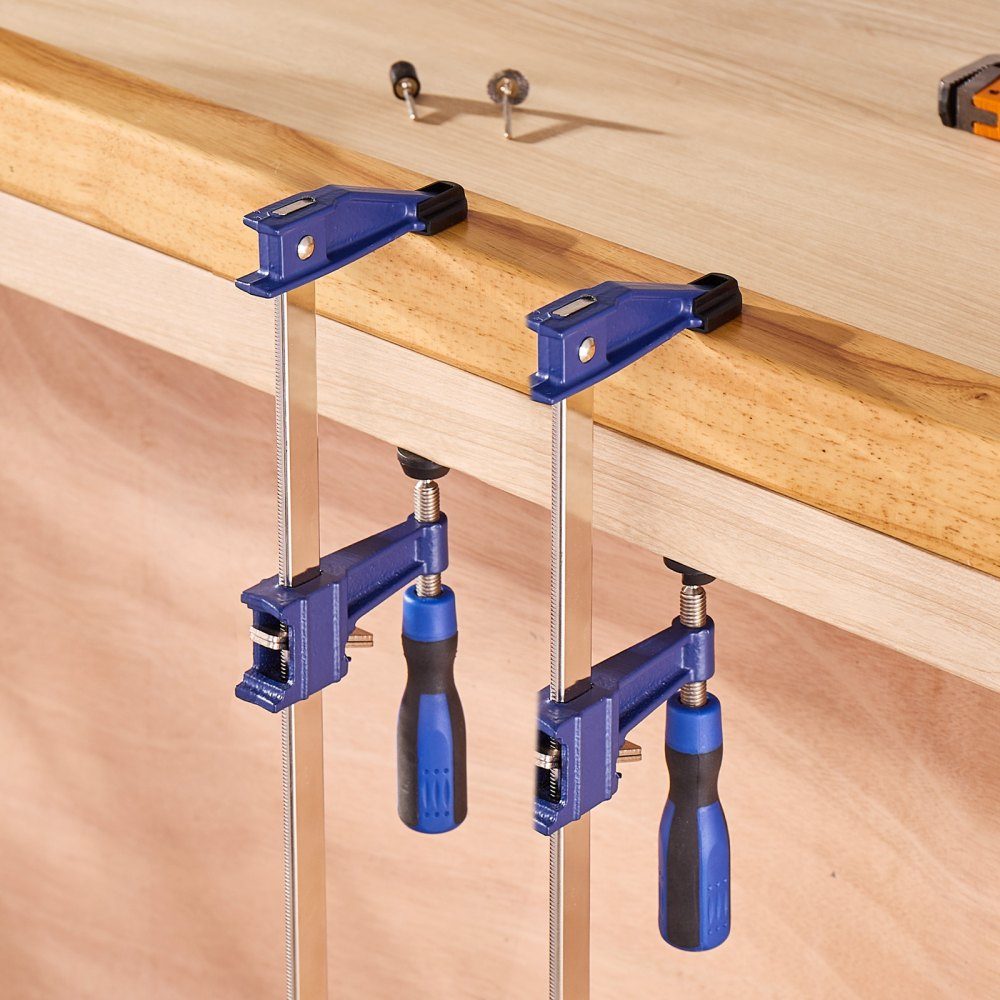 Woodworking Pole Clamps, 4 Pack, 36" Opening, Locking F Clamp with 500lb Load Limit, 2.5" Depth, Cast Iron and Carbon Steel, Easy to Use Metalworking