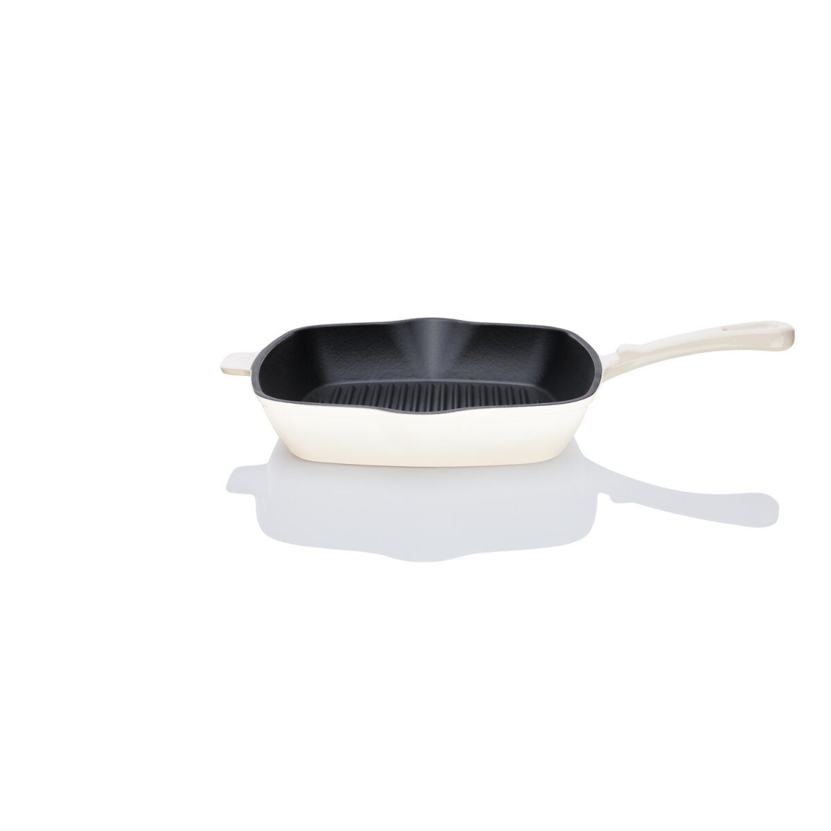 LIVARNO home poêle à griller en fonte, avec bec des deux côtés (beige)