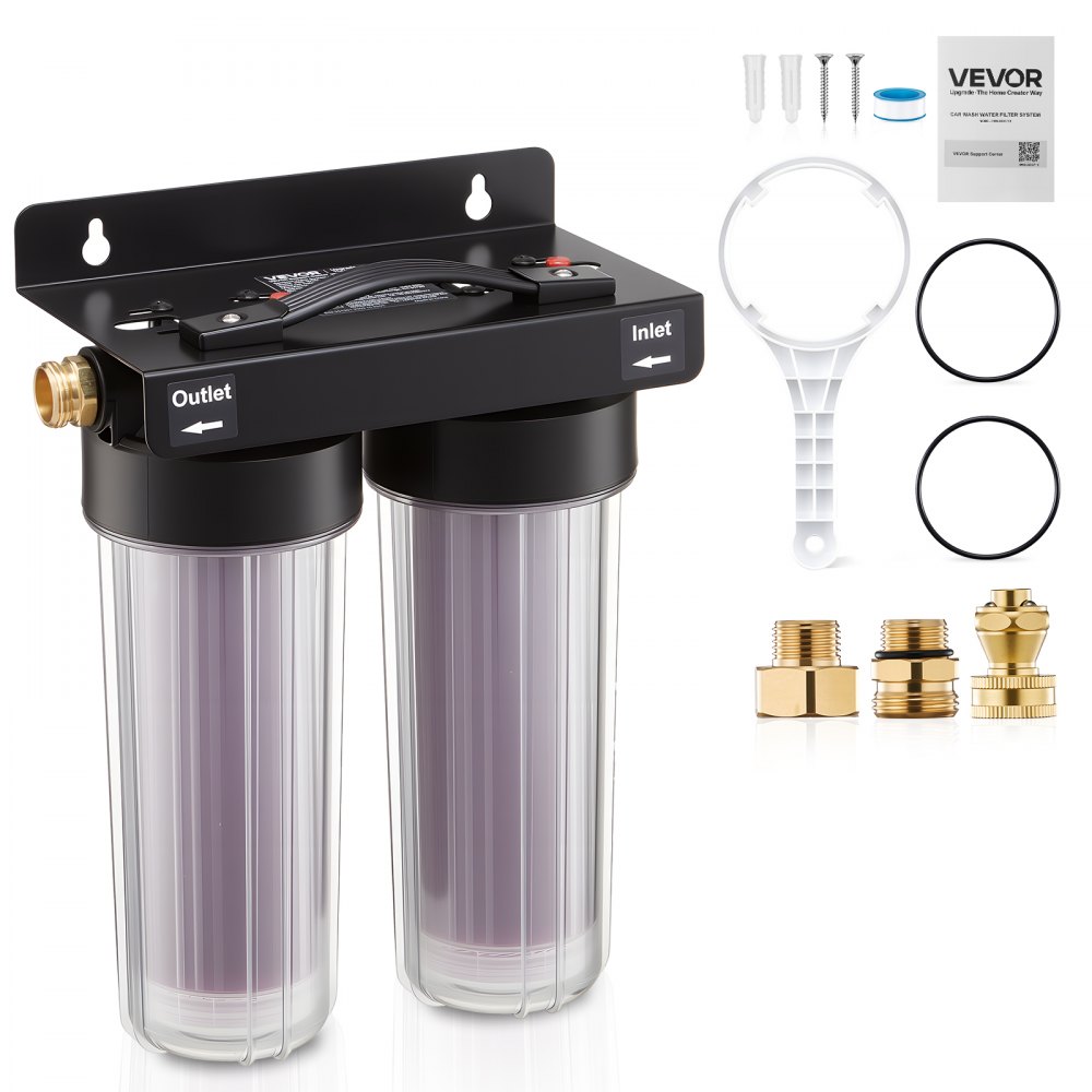 Deionized water system for car wash 189 L, deionized car wash system with dual 0.5L color changing DI resin filter cartridges, deionized water system for car motorcycle window cleaning Deionized water system for car wash 189 L, deionized car wash system with dual 0.5L color changing DI resin filter cartridges, deionized water system for car motorcycle window cleaning