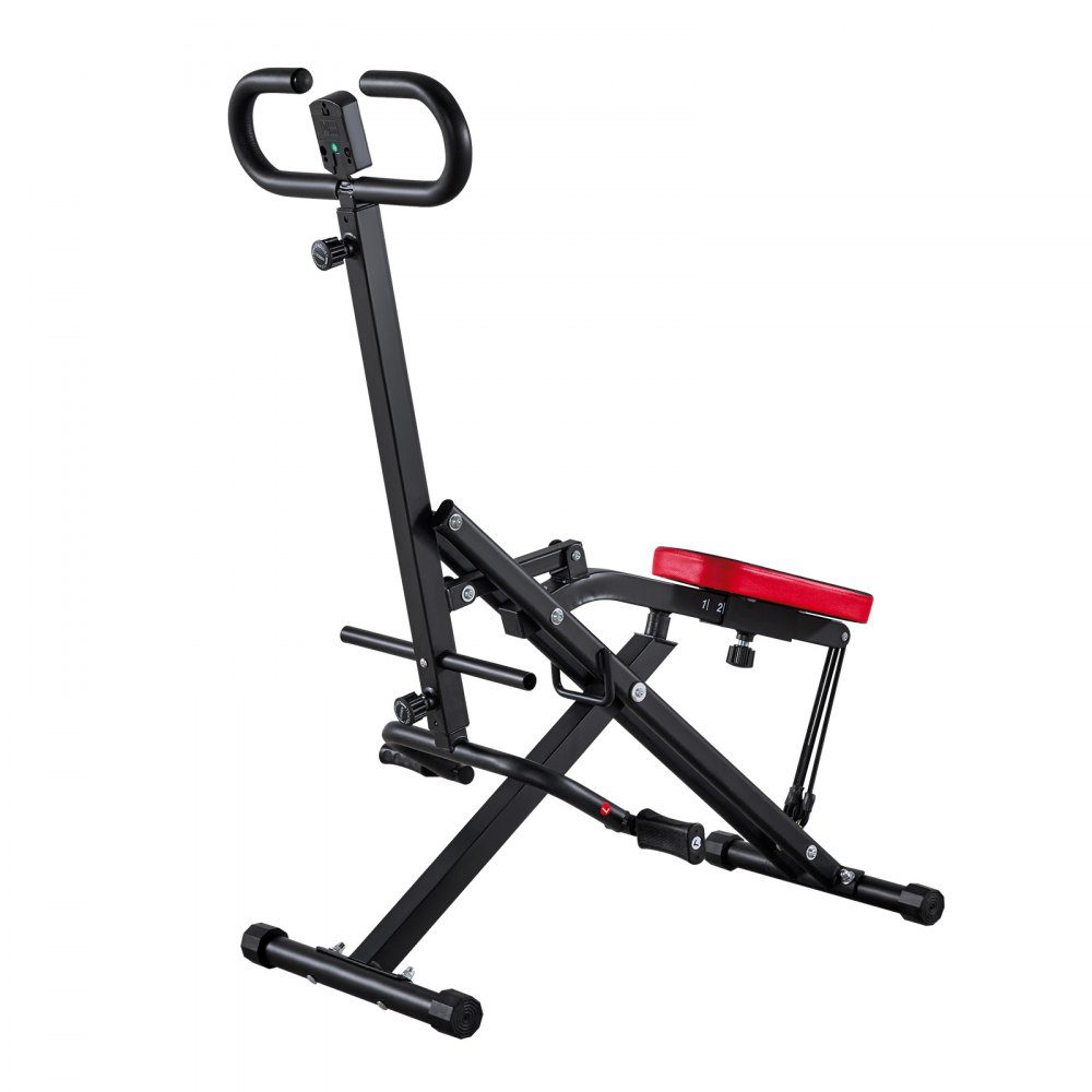 Squat Machine for Deep Squats, Folding Exerciser, Glute Trainer with 5 Level Adjustable Seat, Home Exercise Machine for Buttocks and Legs, Glute Machine Black