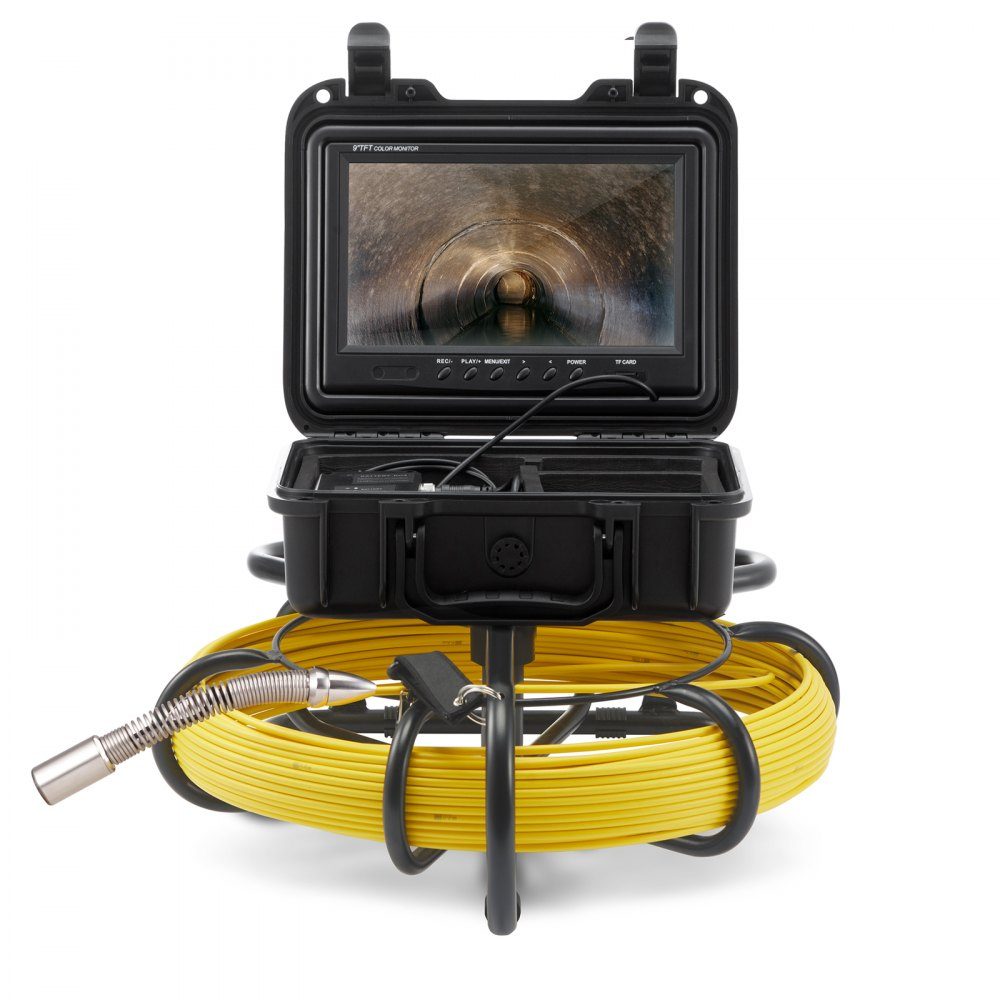 Sewer Camera 50m 23cm Screen Pipe Inspection Camera with DVR Function IP68-Kamera with 12 Adjustable LEDs with a 16GB SD Card for Sewer Pipe Home Sewer Pipe
