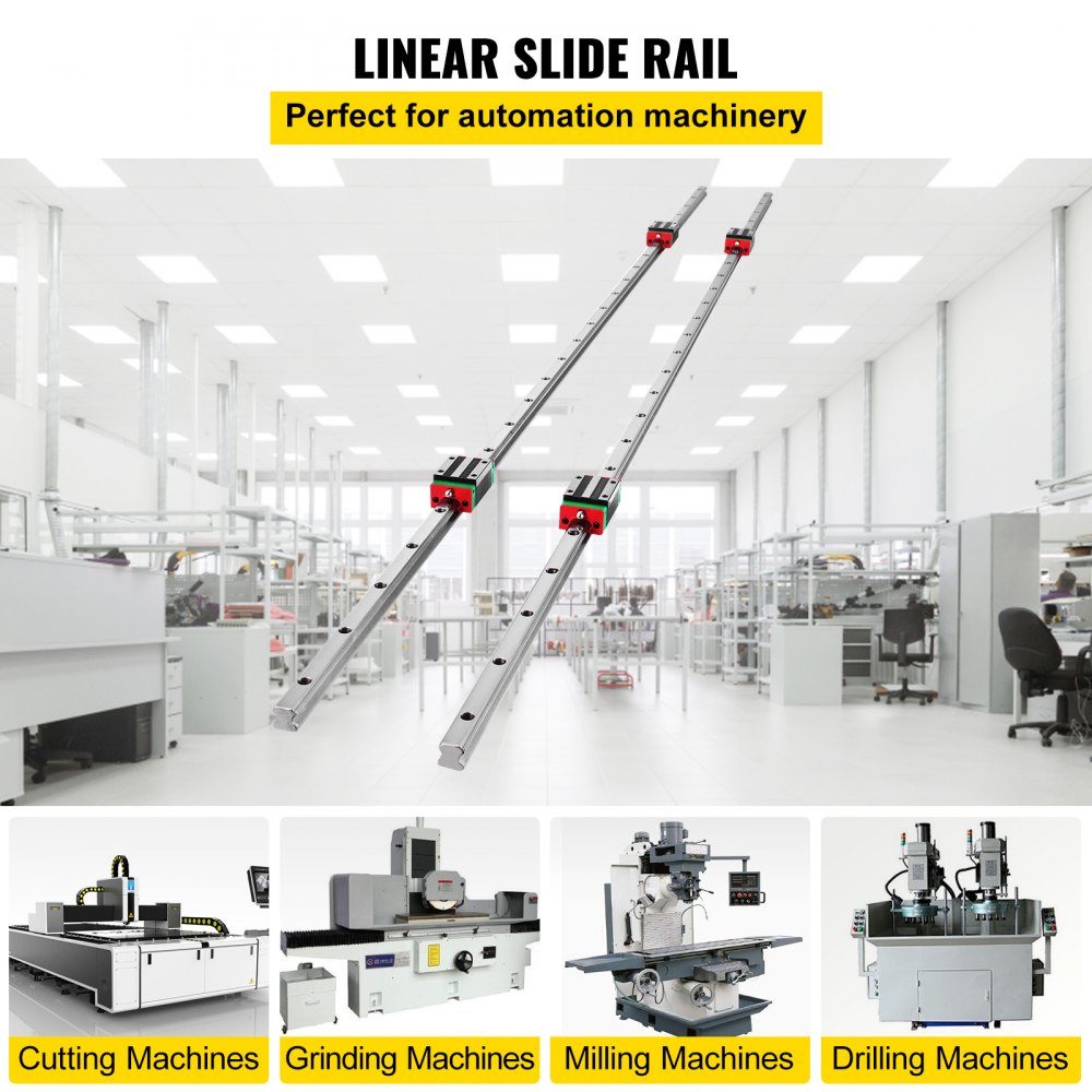 Rail linéaire 15CA, jeu de glissières à roulement linéaire avec 2 arbres de rail 20 de 1500 mm et 4 blocs de patins de roulement