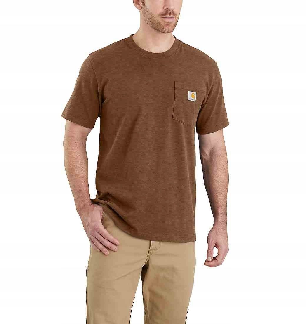 Carhartt Men's T-Shirt Workwear Work Short Sleeve Shirt Heavyweight Pocket Carbon