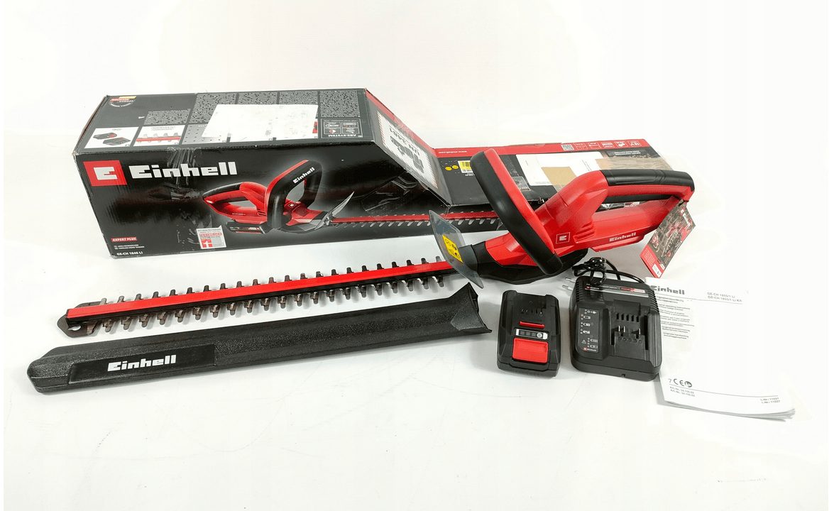 Einhell cordless hedge trimmer GE-CH 1846 Li Set Power X-Change (18 V, 46 cm cutting length, 15 mm tooth spacing, ergonomic handle, including 2.0 Ah battery and charger)