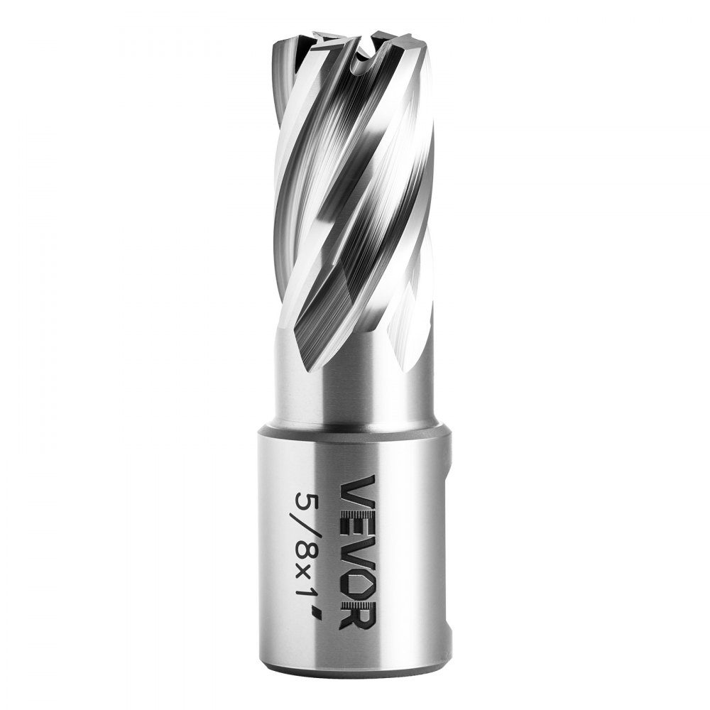 HSS core drill Weldon shaft 5 pieces. Magnetic drill 15.9 mm cutting diameter, 3 drill bits with 2 centering pins, 25.4 mm cutting depth, 3 plastic boxes, for magnetic drills, steel, aluminum