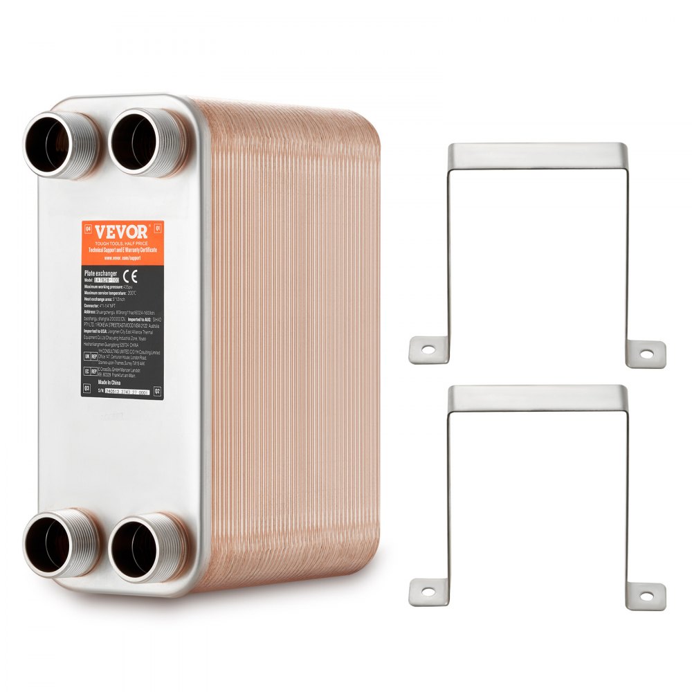 Heat Exchanger 127x305mm 80 Plate Brazed Plate Heat Exchanger Copper/Stainless Steel 316L Water to Water Heat Exchanger for Underfloor Heating Hot Water Snow Melting Beer Cooling Heat Exchanger 127x305mm 80 Plate Brazed Plate Heat Exchanger Copper/Stainless Steel 316L Water to Water Heat Exchanger for Underfloor Heating Hot Water Snow Melting Beer Cooling
