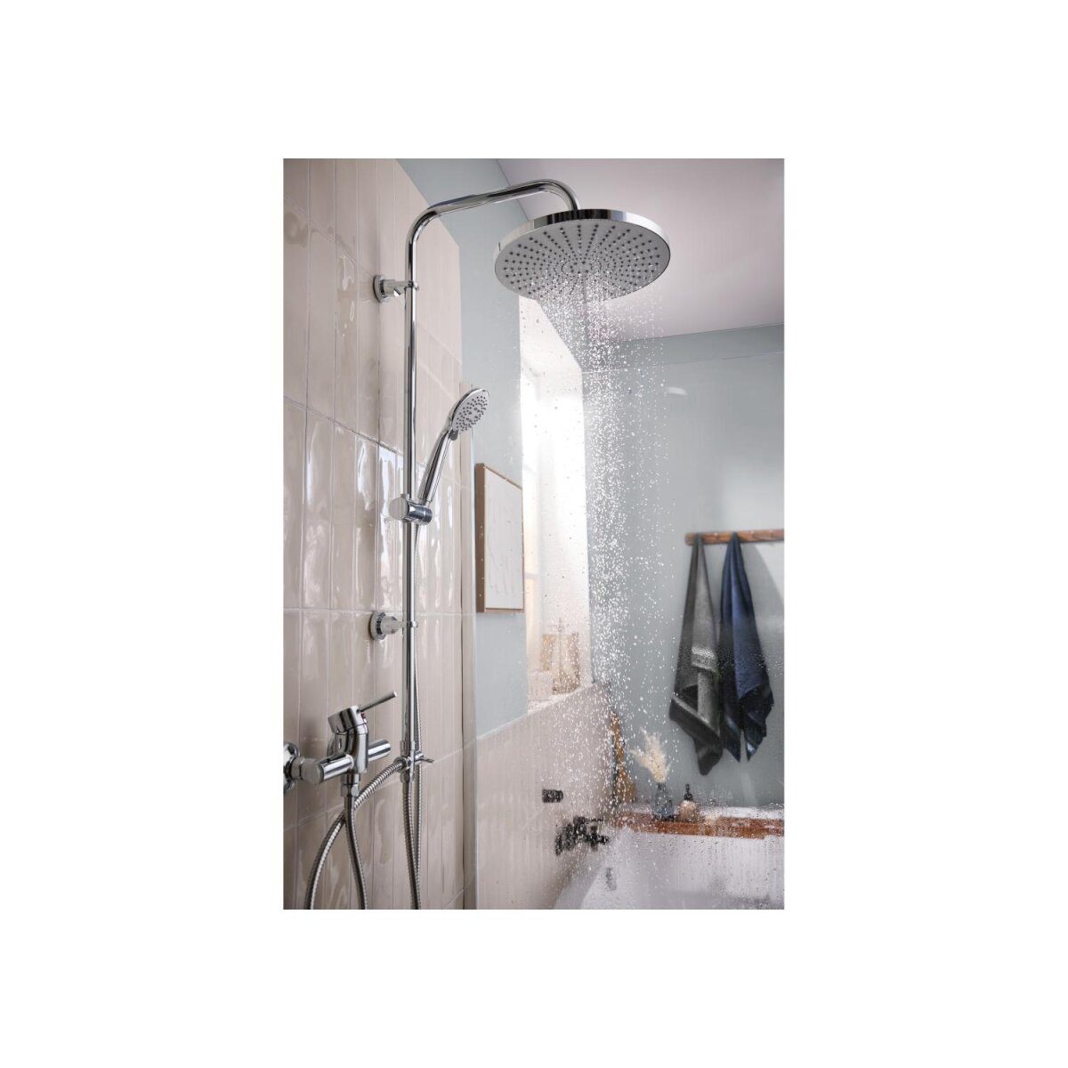 LIVARNO® overhead shower set XXL (chrome)
