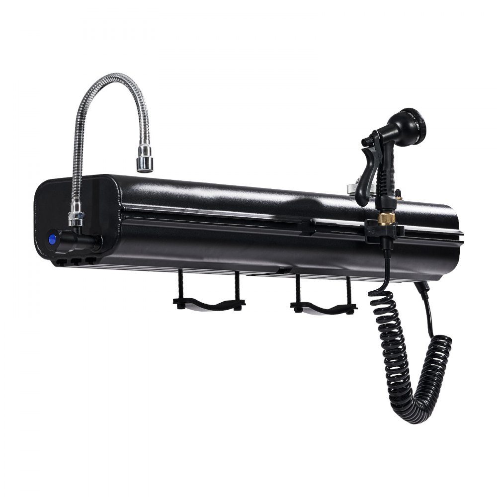 Dakdrager watertank wateropslag voor voertuigen 15L met 2 spatplaten en T-gleuf, aluminium tank met hogedrukaansluiting, voor kofferbak dwarsbalk rolbeugel