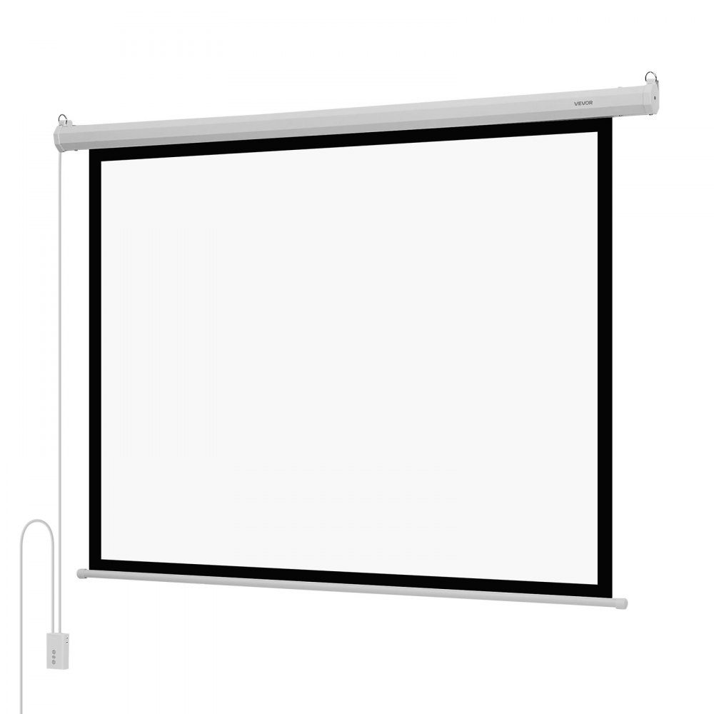 Motorized Projection Screen, 1829mm 4:3 1080 HD Electric Projection Screen, Wall Mounted Projector with Remote Control, Automatic Movie Screen for Family Home Office Cinema