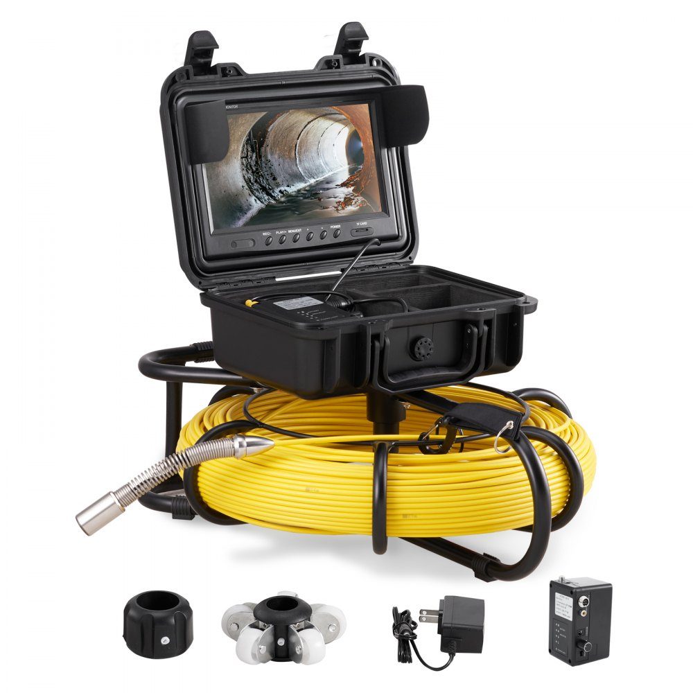 Pipe camera inspection camera, sewer camera, pipe inspection camera 228.6mm, 720p screen, pipe camera 119.79m