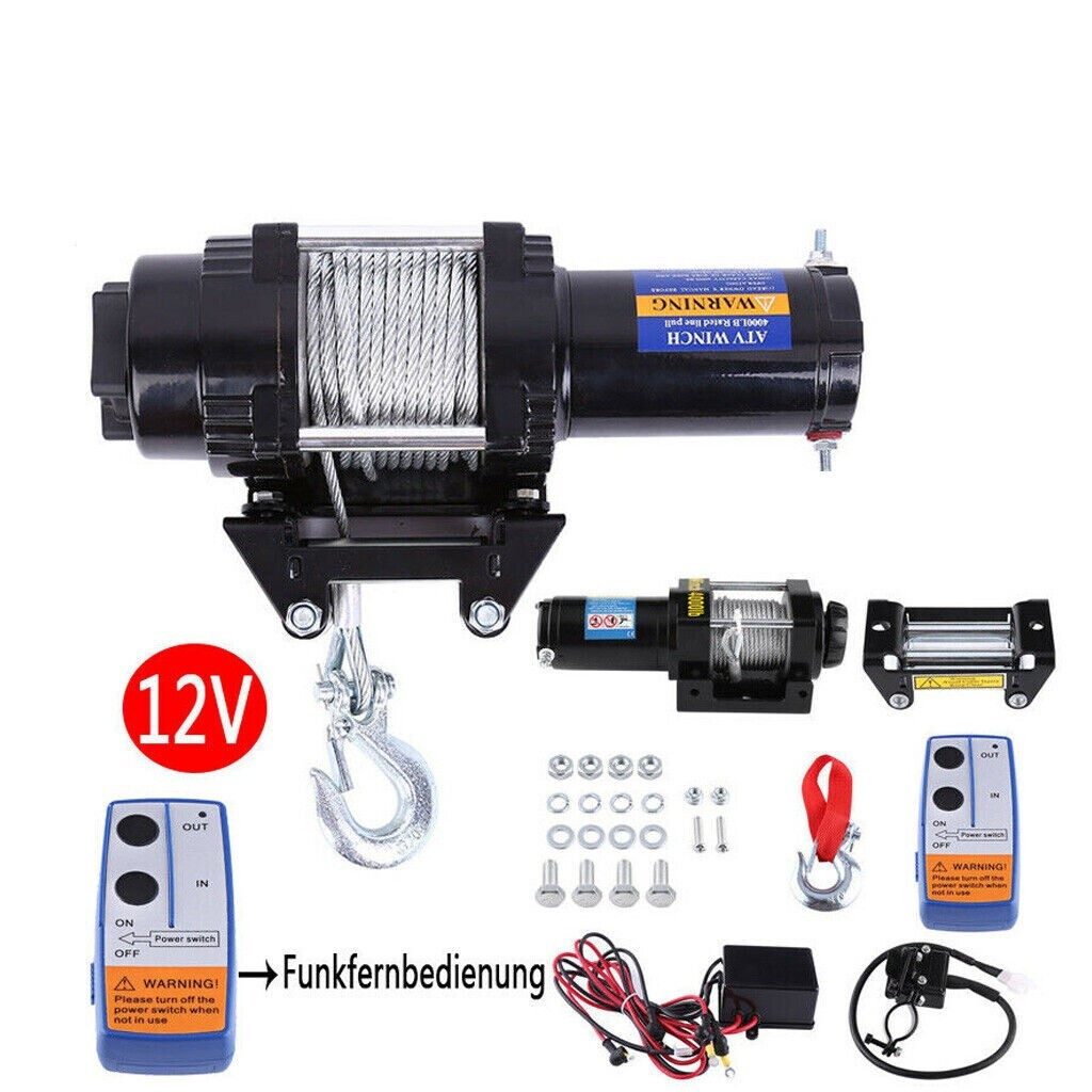 Electric winch XXXL starter kit trailer truck car SUV 12V radio remote control