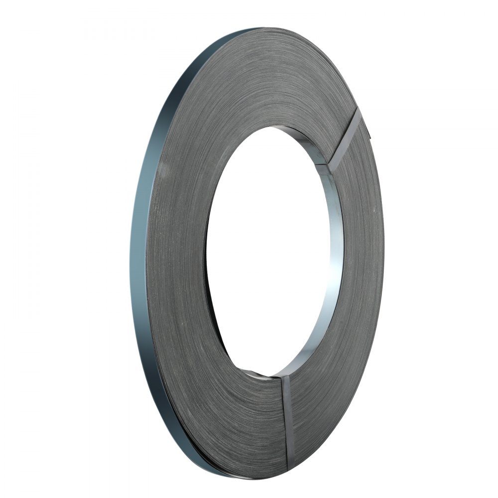 Steel Strapping Roll, 1640 Feet Length x 3/4" Width x 0.02" Thickness, 1700 Pound Breaking Strength, Heavy Duty Pallet Strapping Roll, Portable Strong Metal Strap, Black